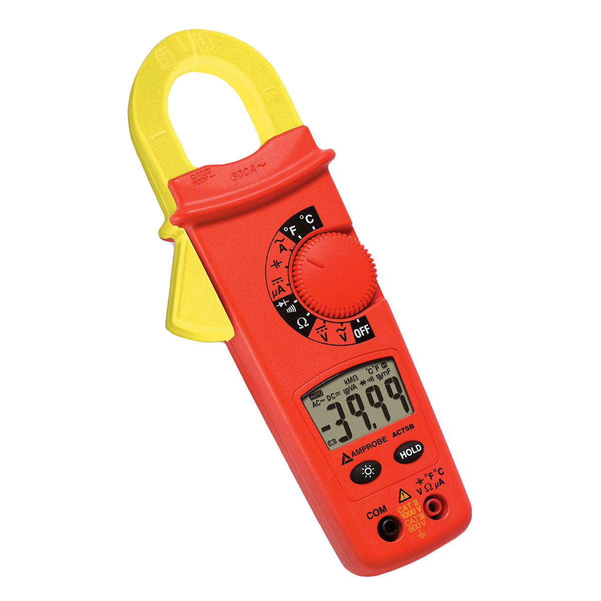 AC75B 600A Digital Clamp Meter with Temperature, AC75B, Amprobe